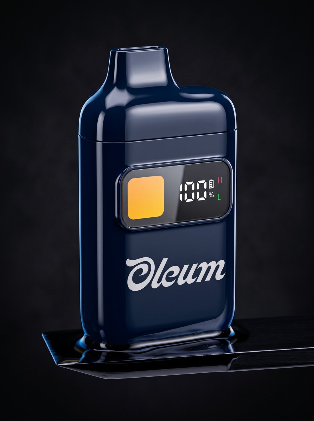 Oleum Liquid Diamond Vape resting on a dab tool