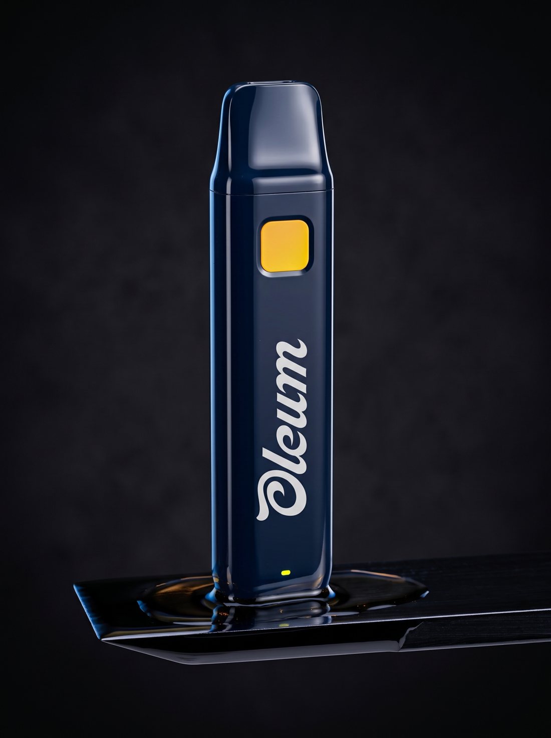 Oleum Live Resin Vape standing on a dab tool